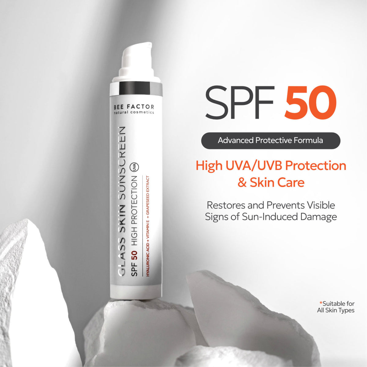 Bee Factor Natural Cosmetics Glass Skin Suncreen SPF 50