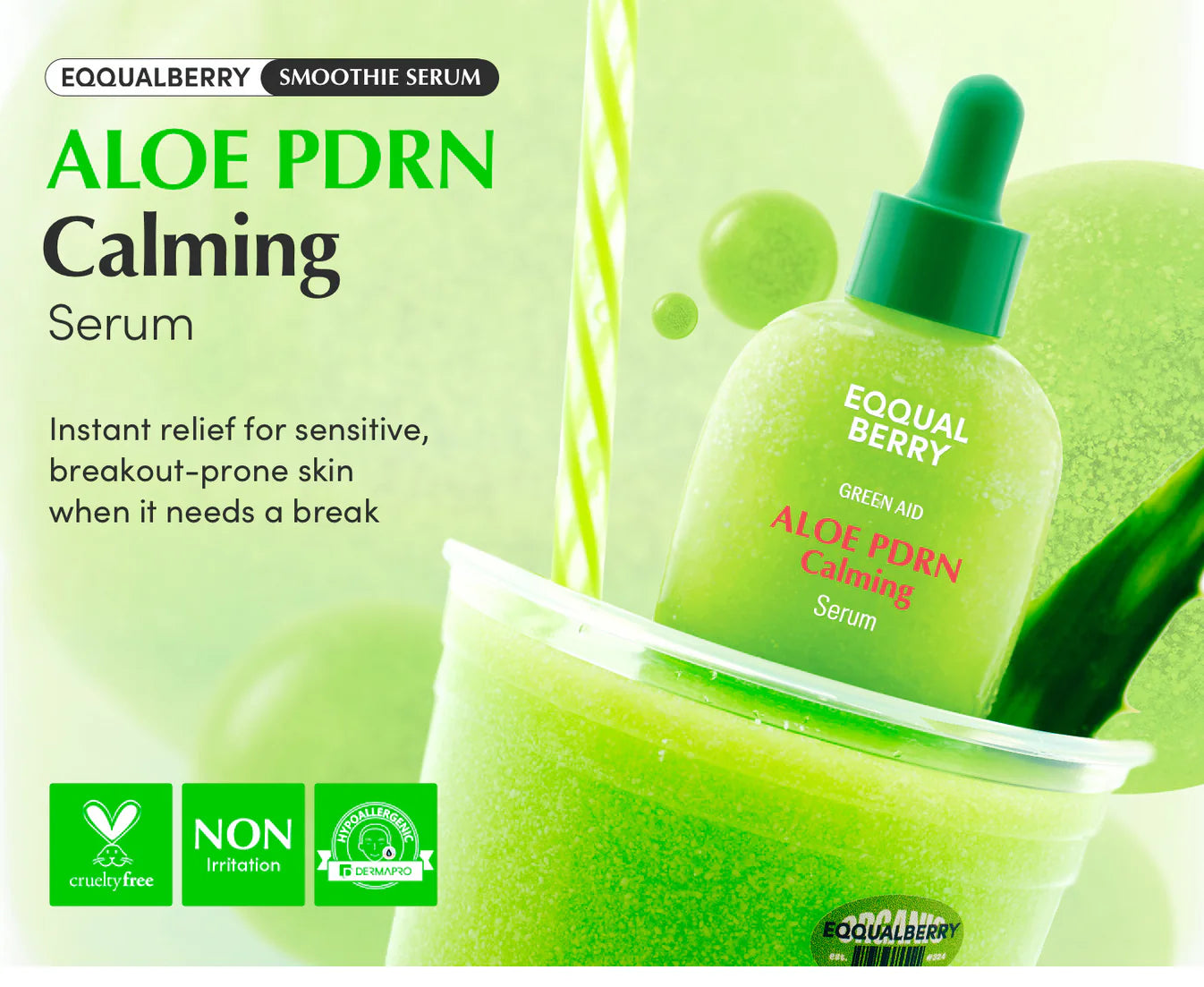 EQQUALBERRY Green Aid Aloe PDRN Calming Serum 30ml