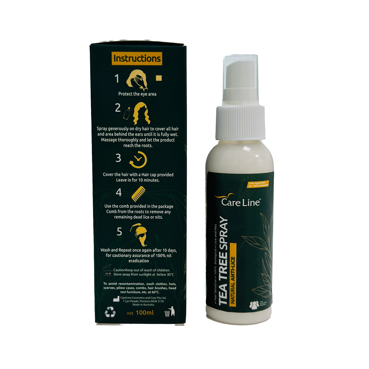 Care Line Natural Anti Lice – Tea Tree Spray 100ml