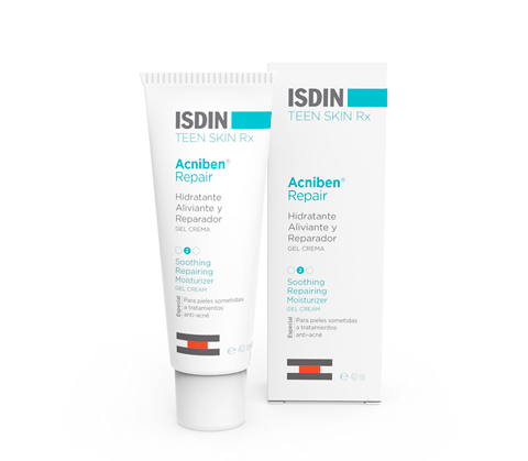 Isdin Acniben Repair skincare product packaging on a white background