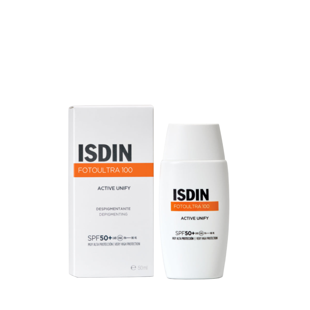 ISDIN Fotoultra 100 sunscreen packaging on a white background