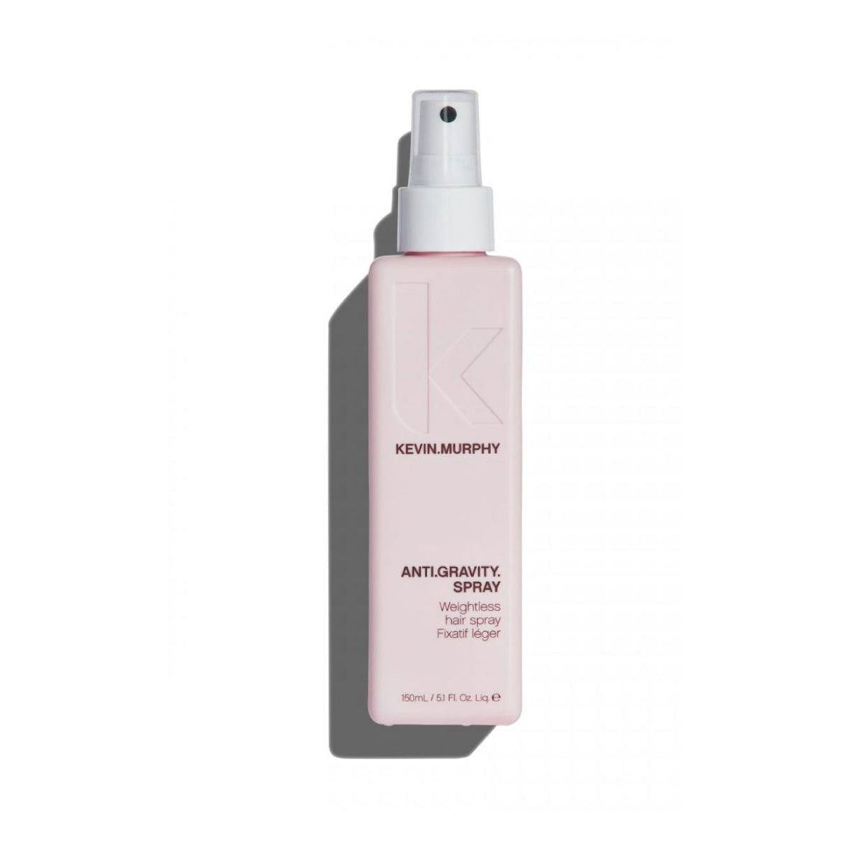 A bottle of Kevin Murphy Anti Gravity Spray Weightless Volume 150ml with a white spray nozzle.