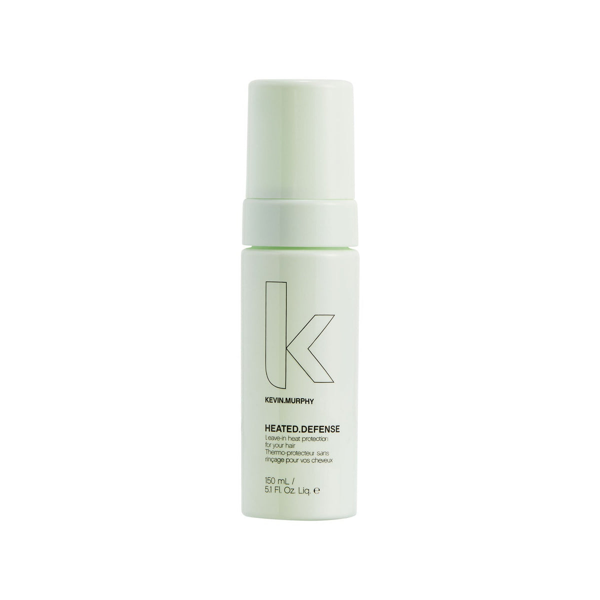 A bottle of Kevin Murphy Heated Defense hair treatment foam.