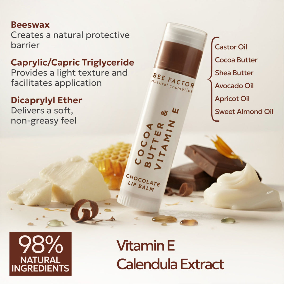 Bee Factor Natural Cosmetics Chocolate Lip Balm 5ml