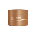 Brown jar of Wella Ultimate Smooth hair mask on a white background