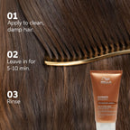 Wella hair care product with instructions on applying to damp hair, leaving it in for 5-10 minutes, and rinsing.