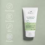 Wella Elements Renewing Mask tube with product benefits on a light gray background