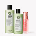 Three Maria Nila hair care products on a white background