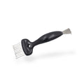 Olivia Garden black brush cleaner with metal bristles and a handle.
