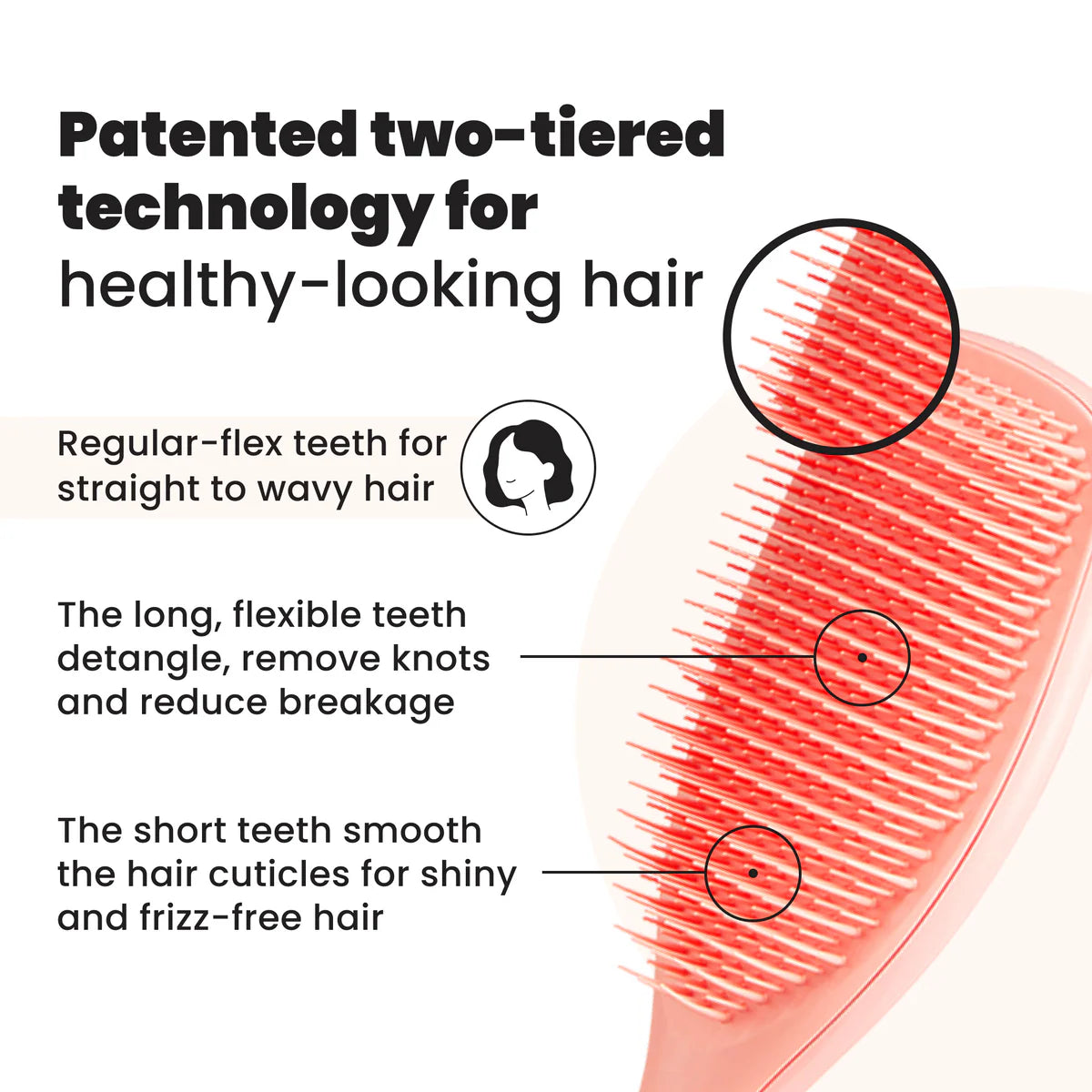 Tangle Teezer Detangling Large Hairbrush Peach Glow