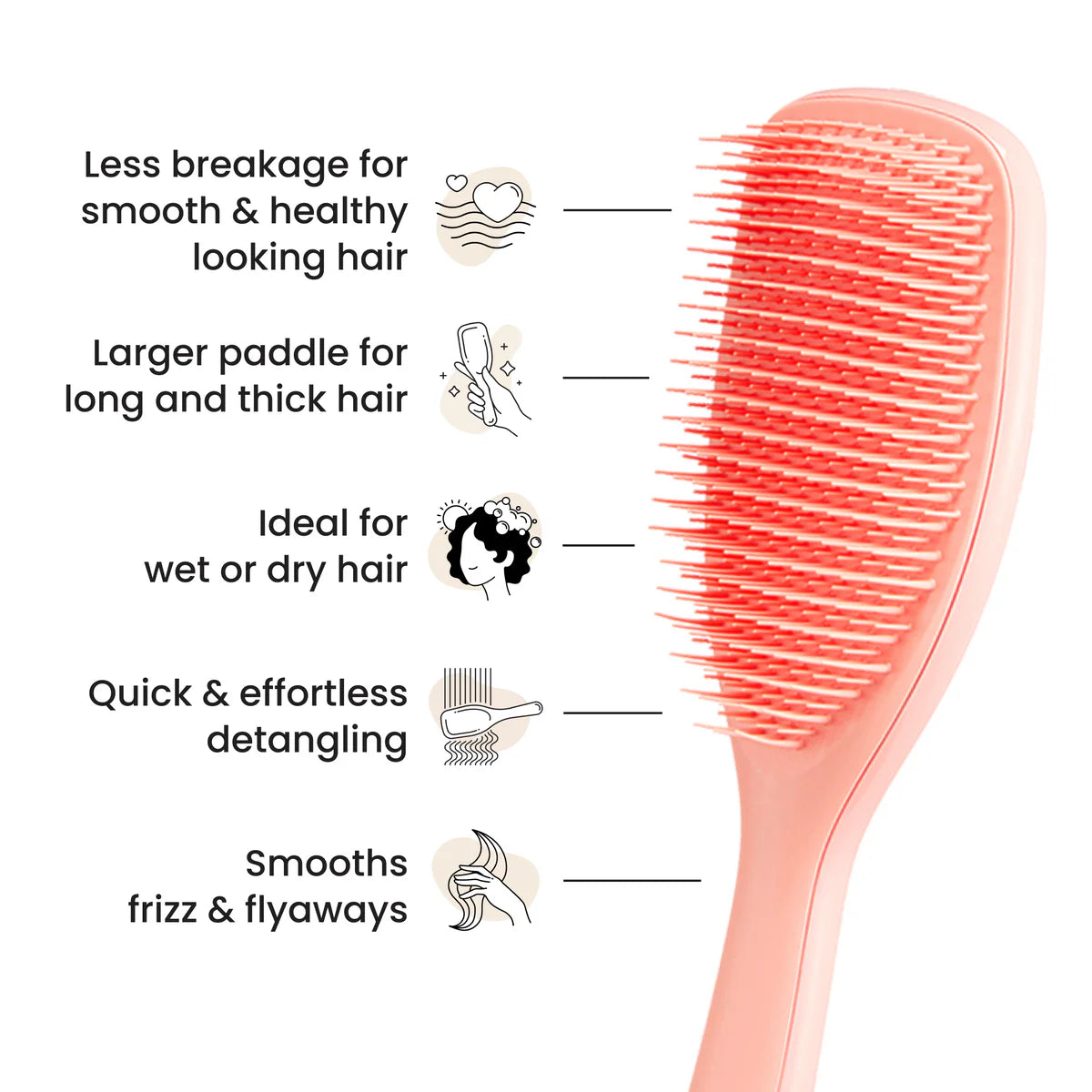 Tangle Teezer Detangling Large Hairbrush Peach Glow
