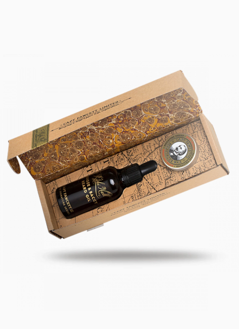 Captain Fawcett’s Ricki Hall Beard Oil 50ml & Moustache Wax 15ml Gift Set