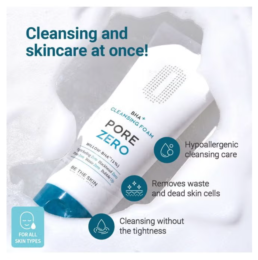 BE THE SKIN BHA+ Pore Zero Cleansing Foam 150g
