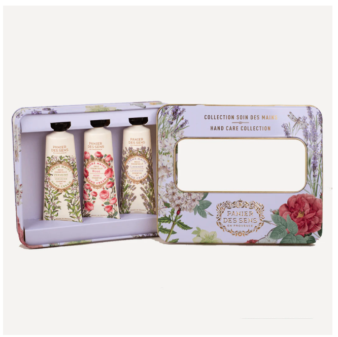 Panier Des Sens Hand Cream Set with Essential Oils – Lavender, Rose, Verbena