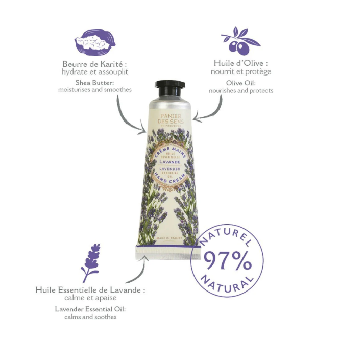 Panier Des Sens Hand Cream Set with Essential Oils – Lavender, Rose, Verbena