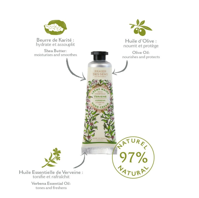 Panier Des Sens Hand Cream Set with Essential Oils – Lavender, Rose, Verbena