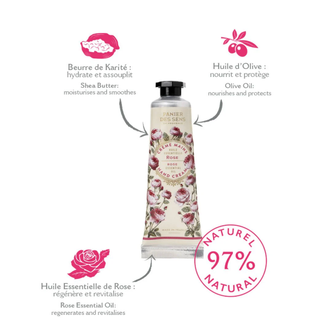 Panier Des Sens Hand Cream Set with Essential Oils – Lavender, Rose, Verbena