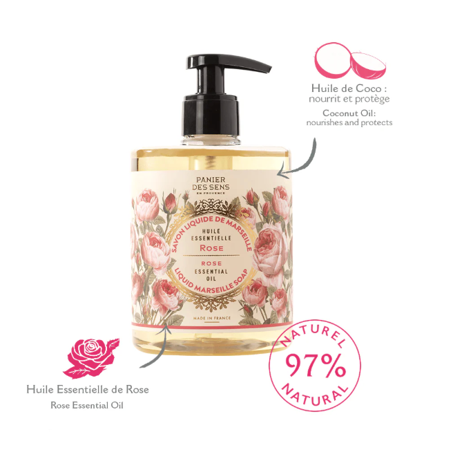 Panier Des Sens Liquid Marseille Soap – Enchanting Rose 500ml