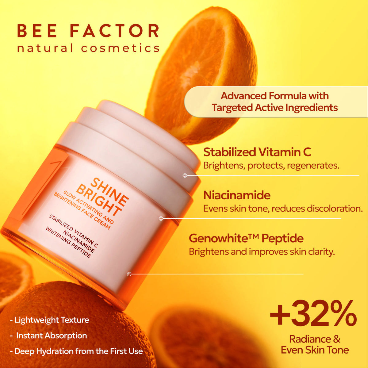 Bee Factor Natural Cosmetics Shine Bright Face Cream 50ml