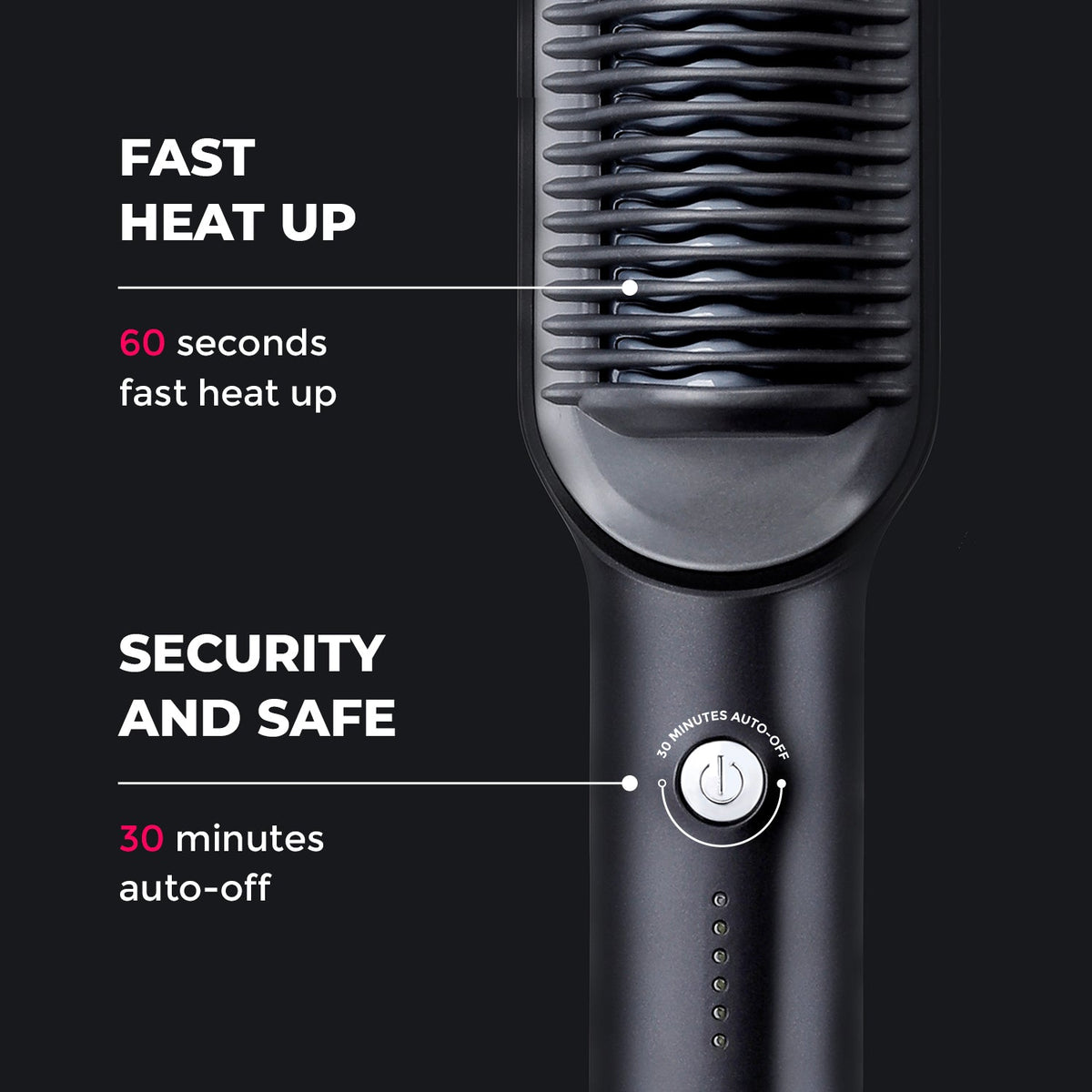 TYMO Ring Hair Straightening Brush Black