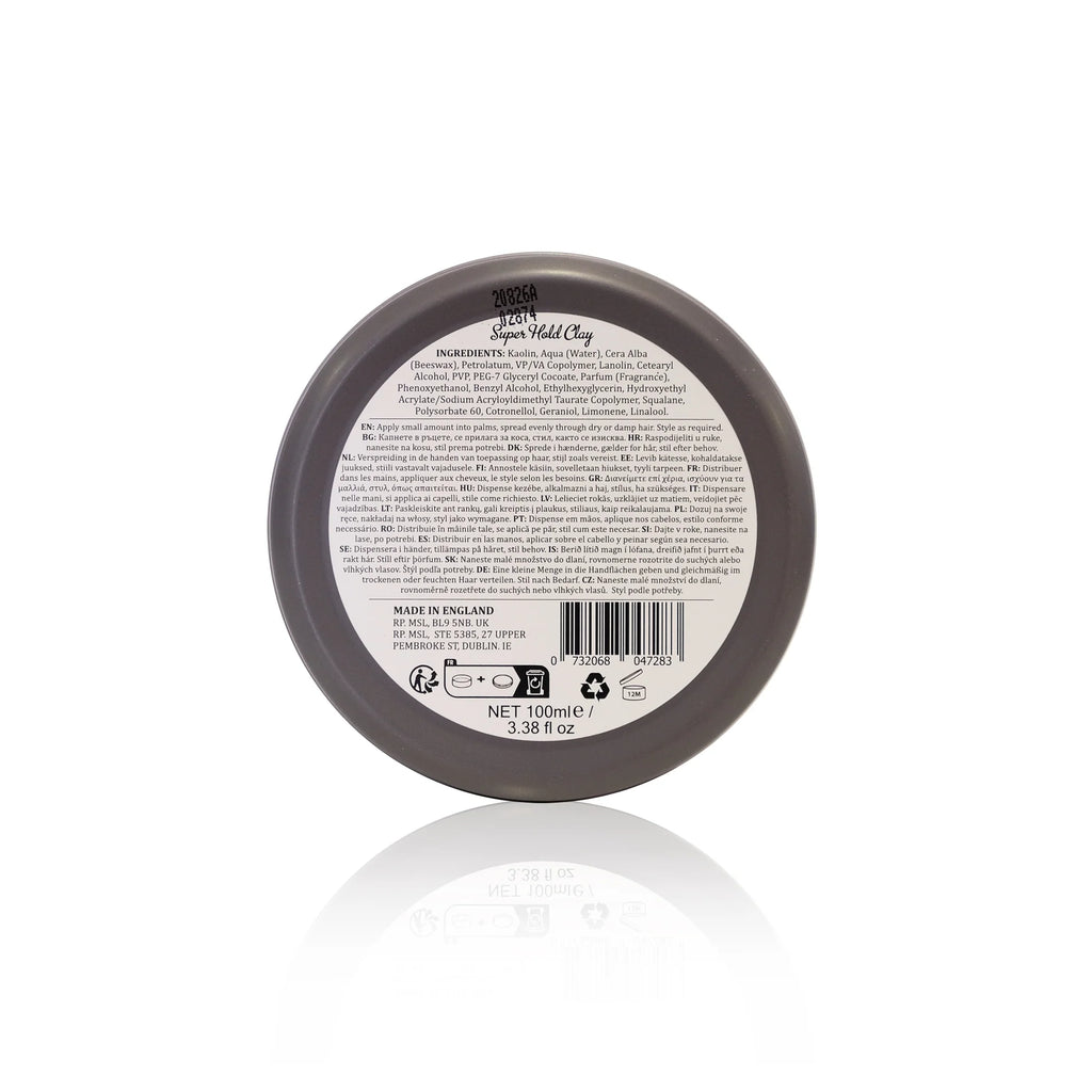 Round container with a label on a white background