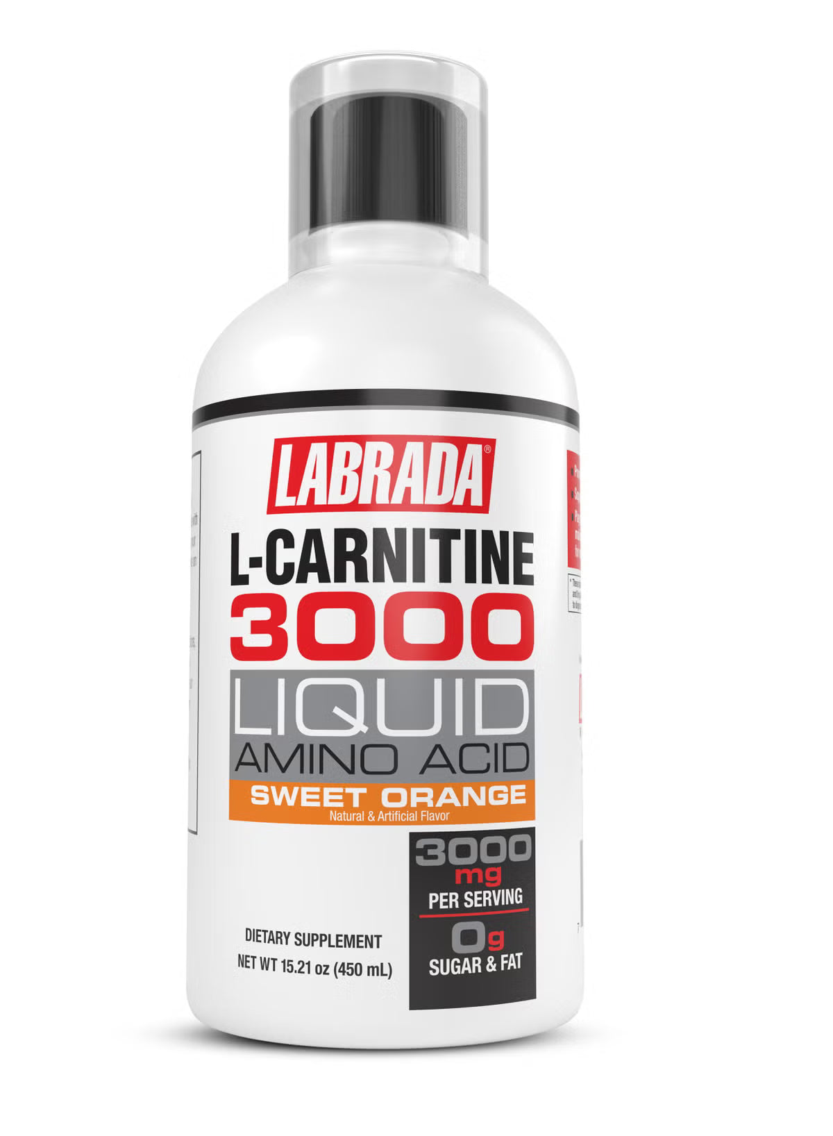 Labrada L-Carnitine 3000 liquid supplement bottle on a white background