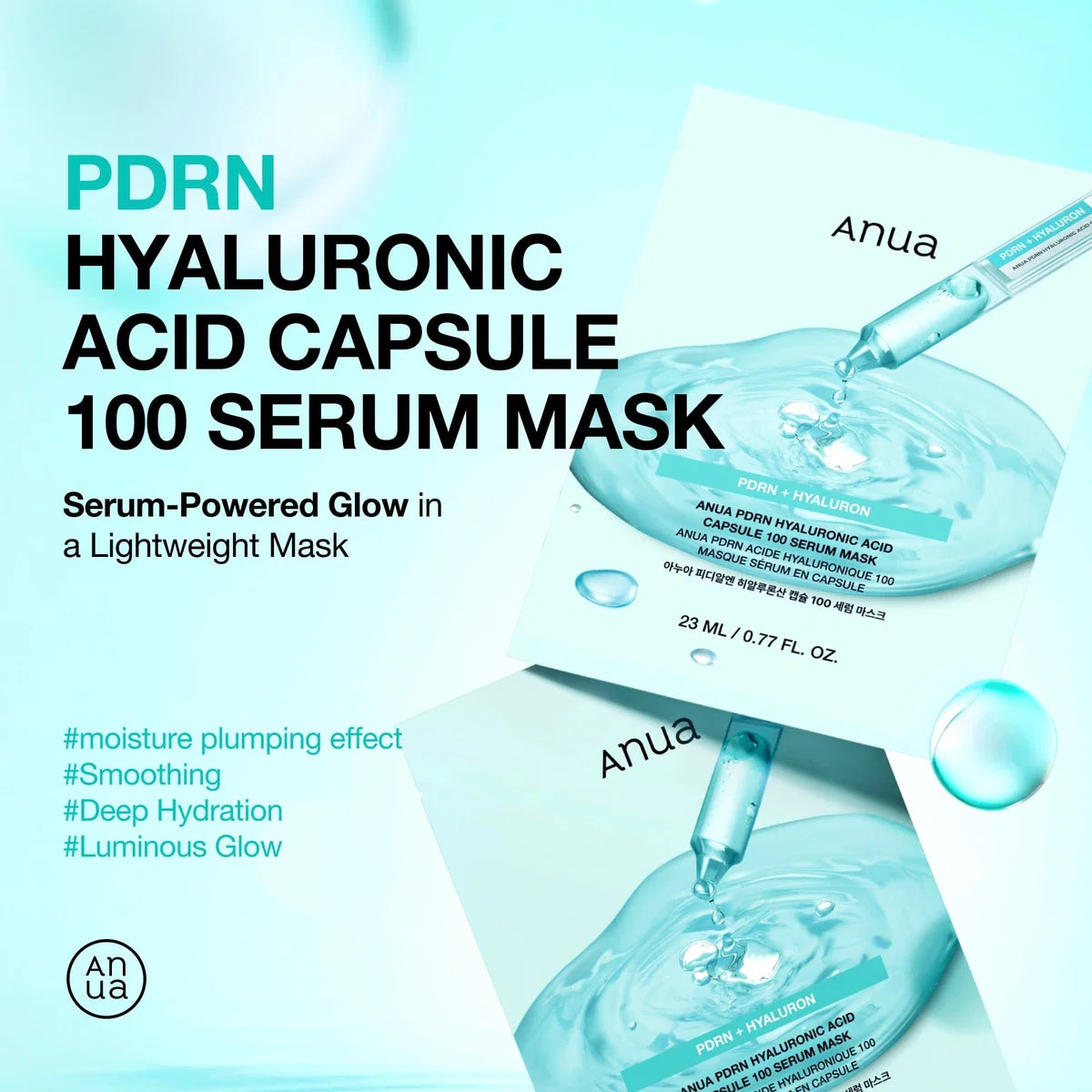 Anua PDRN Hyaluronic Acid Capsule 100 Serum Mask 23ml (1EA)