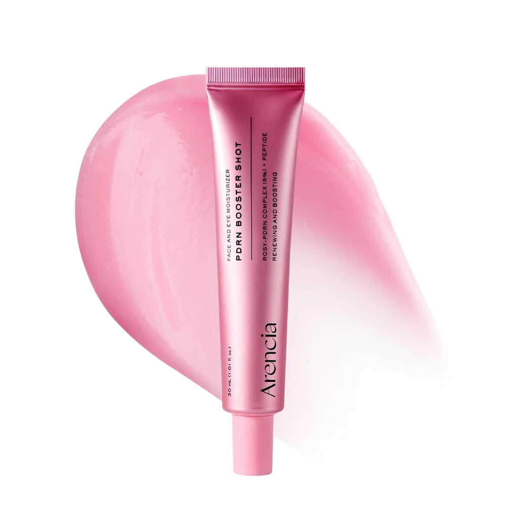 Arencia PDRN Booster Shot Face & Eye Moisturizer 30ml – Skin Recovery Rosy-PDRN Complex 5% + Peptides for Sensitive Skin