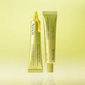 Two skincare products from Arancia on a yellow background