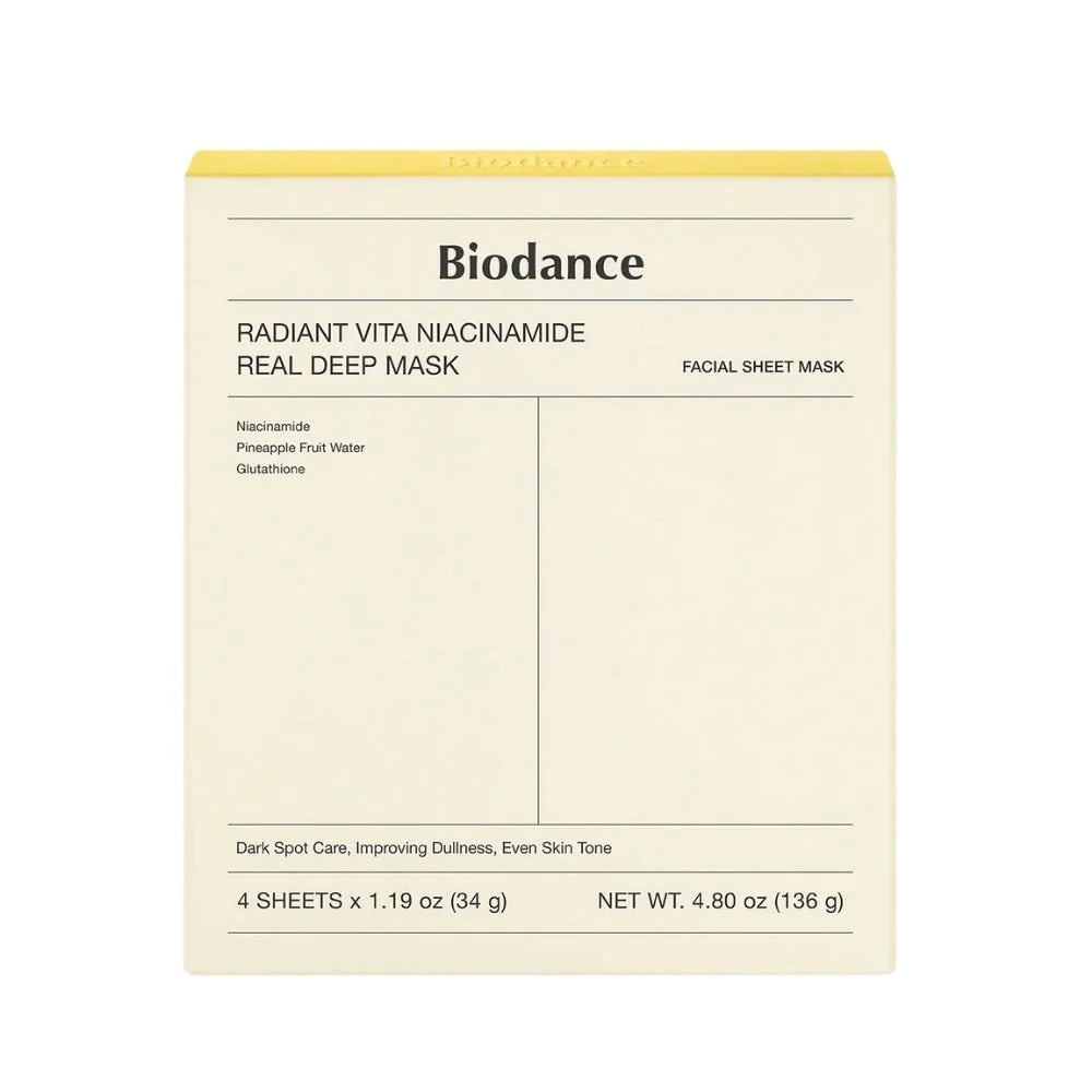 BIODANCE RADIANT VITA NIACINAMIDE REAL DEEP MASK 34G (4EA)