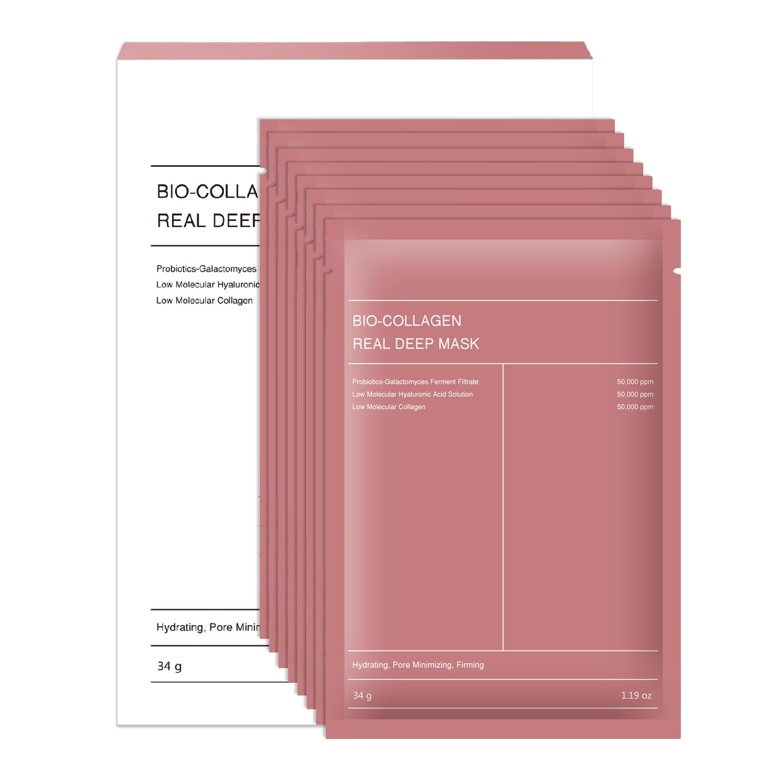Biodance Bio-Collagen Real Deep Mask, Hydrating Overnight Mask, Pore Minimizing, 34g x4sheets