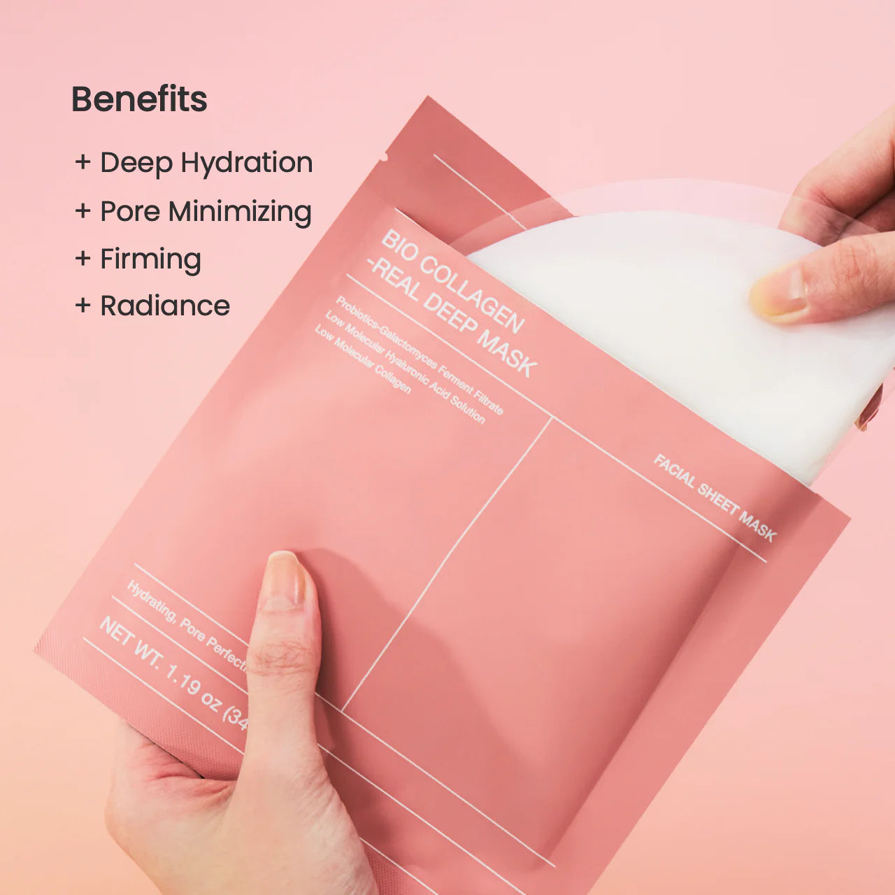 Biodance Bio-Collagen Real Deep Mask, Hydrating Overnight Mask, Pore Minimizing, 34g x4sheets
