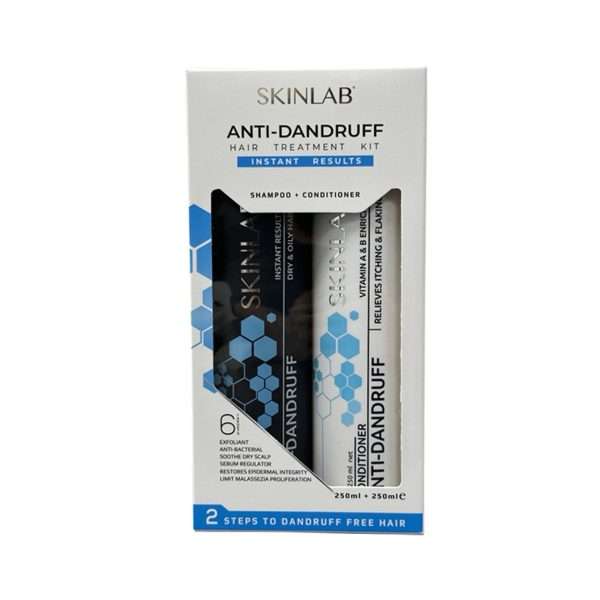 Skinlab Anti-Dandruff hair treatment kit packaging on a white background