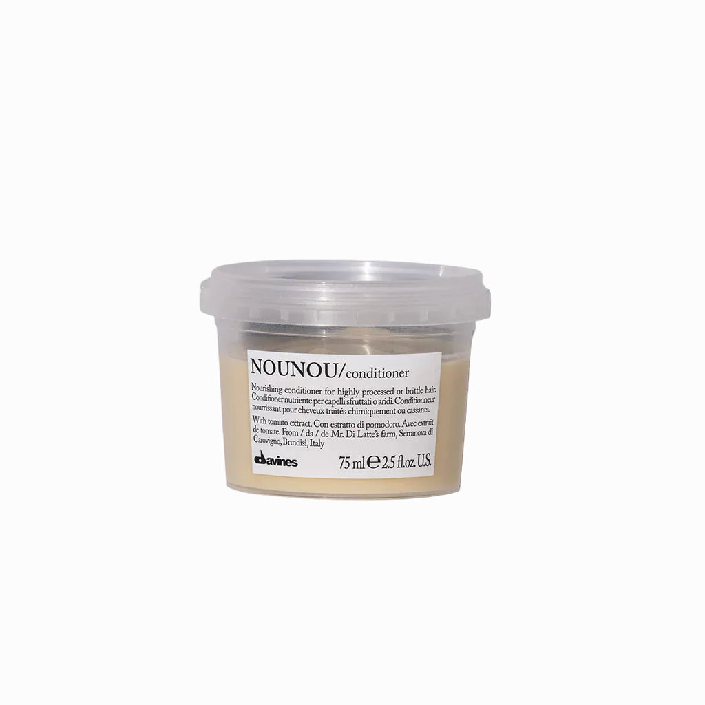 Clear plastic container with a label on a white background