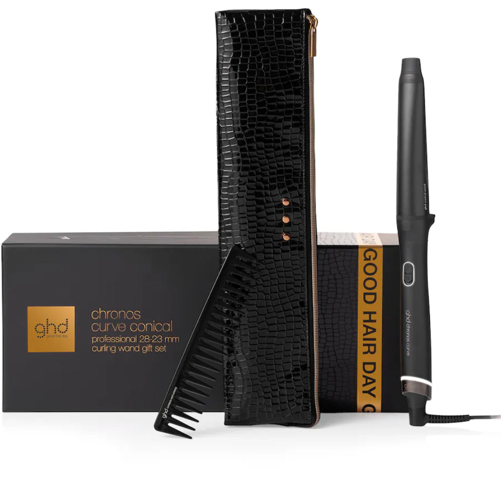 GHD Chronos Curve Conical Curling Wand Festive Gift Set | 28-23MM Barrel | Christmas Collection