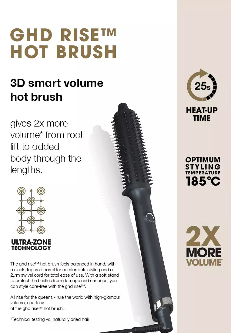 GHD Rise Volumizing Hot Hair Brush Black