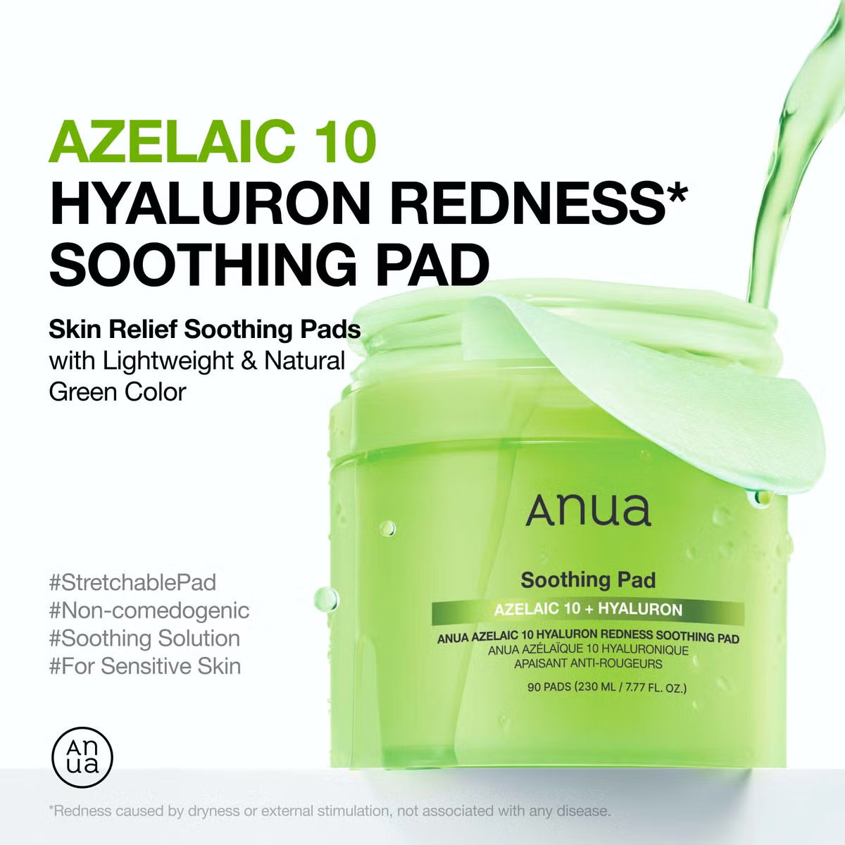 Anua Azelaic 10 Hyaluron Redness Soothing 90 Pad 230ml