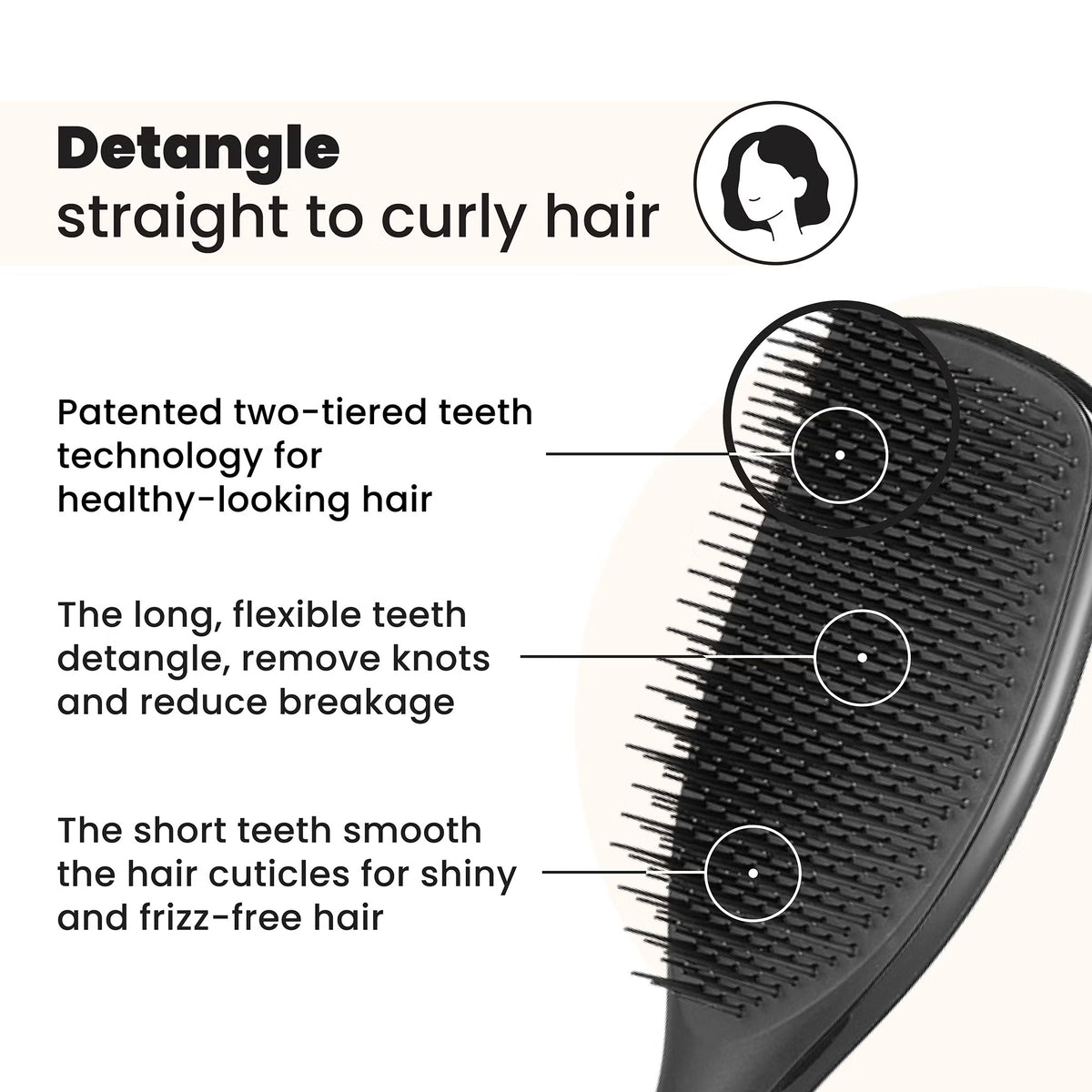 Tangle Teezer Detangling Large Hairbrush Black