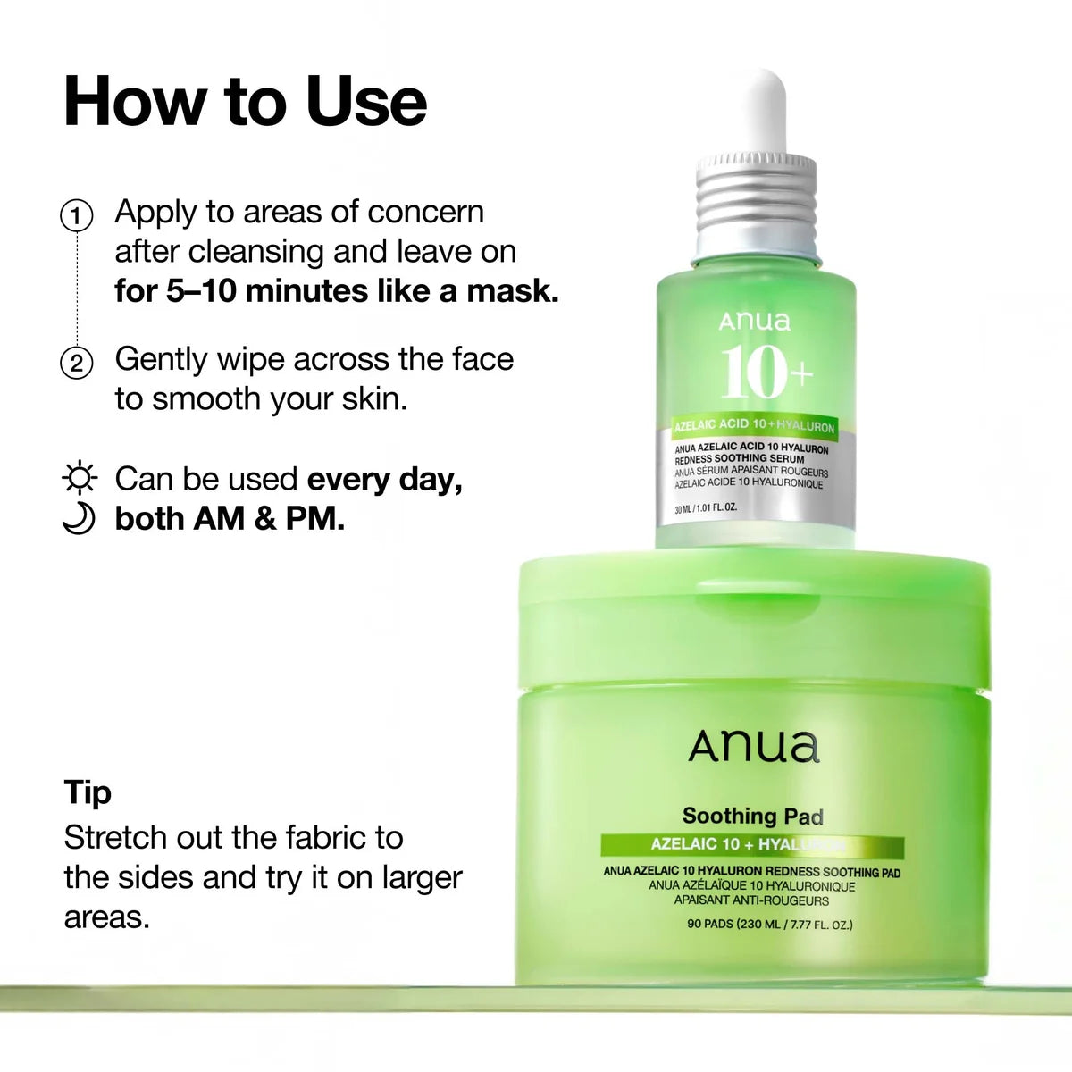 Anua Azelaic 10 Hyaluron Redness Soothing 90 Pad 230ml