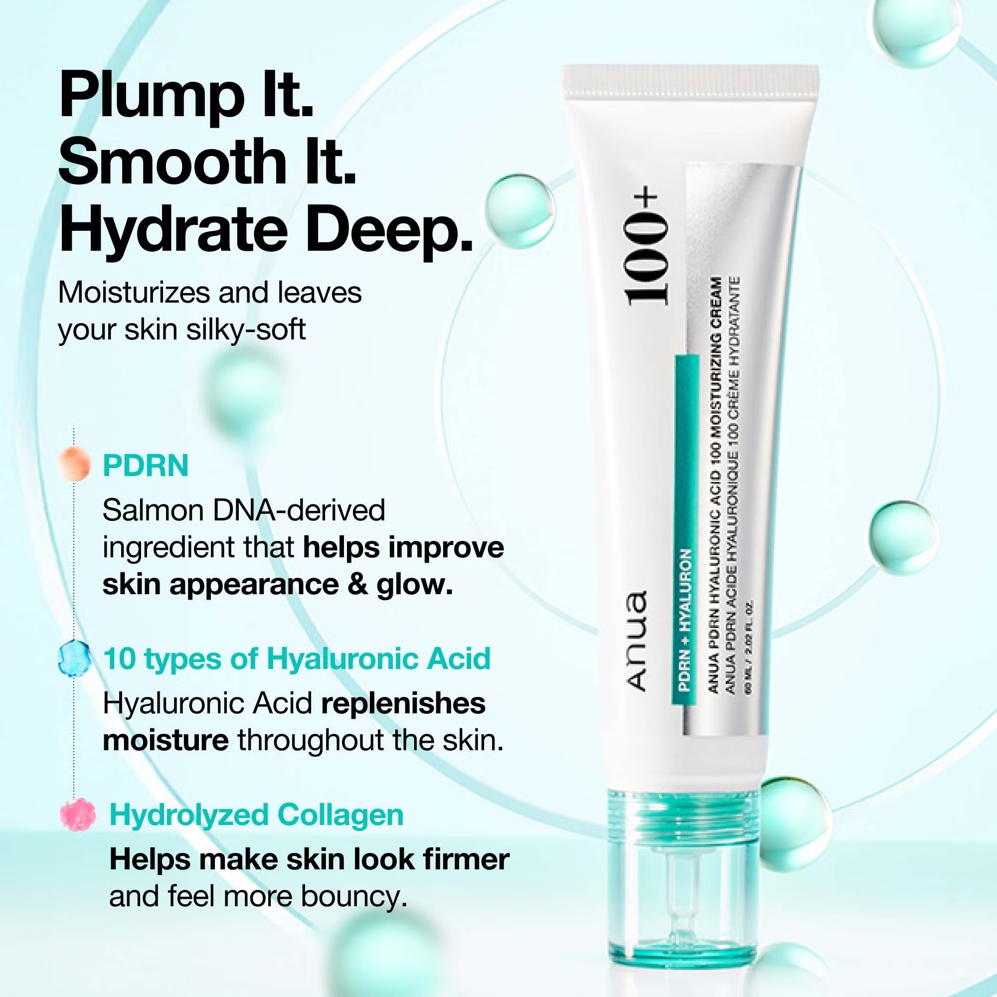 ANUA PDRN Hyaluronic Acid 100 Moisture Cream 60ML