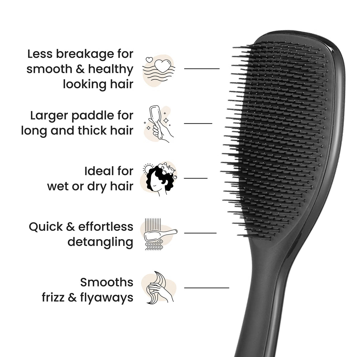 Tangle Teezer Detangling Large Hairbrush Black