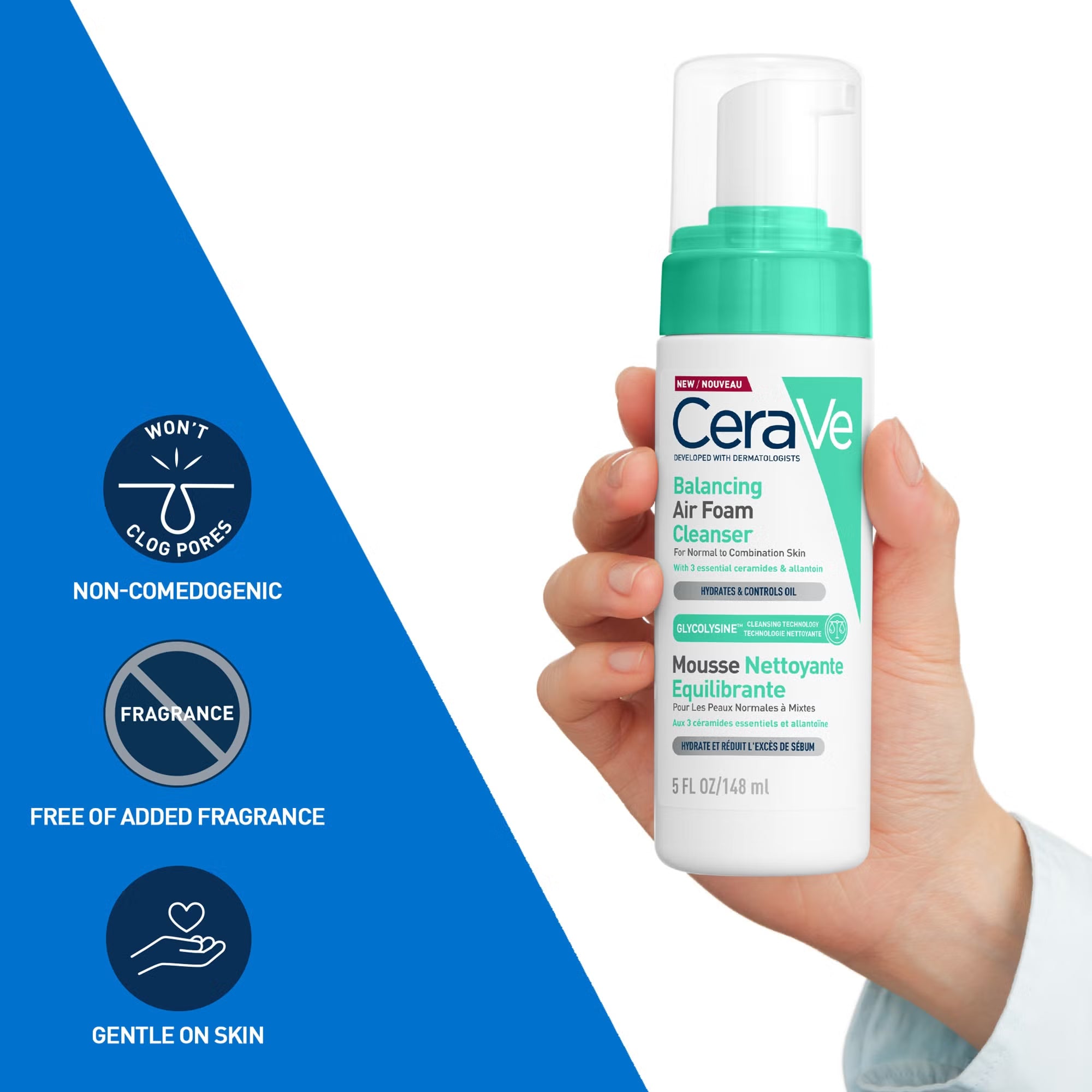 CeraVe Balancing Air Foam Foaming Facial Cleanser 150ml