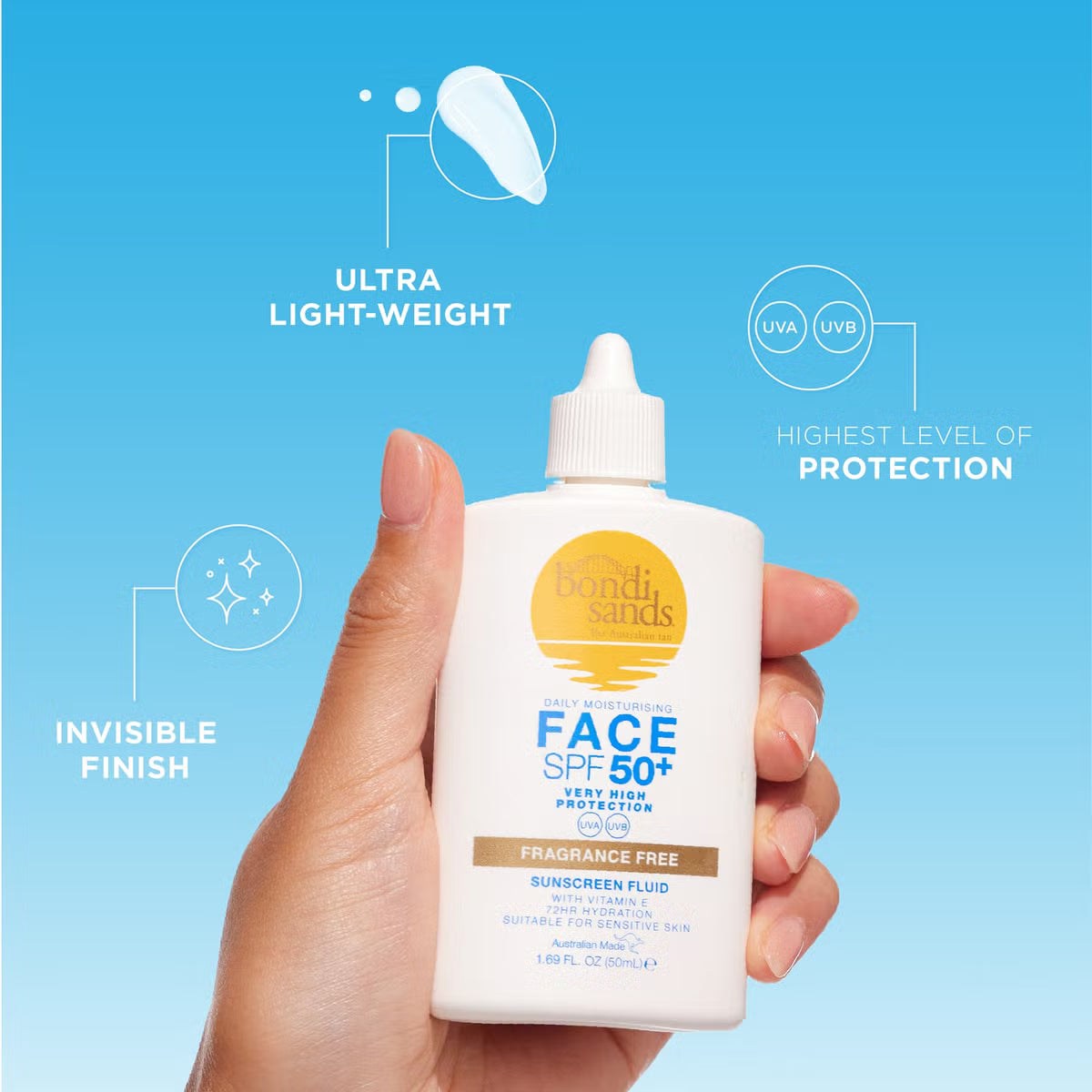 Bondi Sands SPF 50+ Fragrance Free 5 Star Face Fluid 50ml