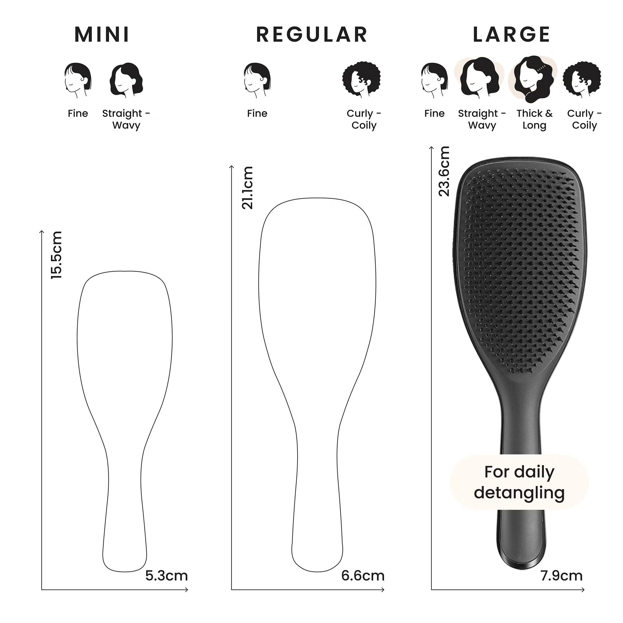 Tangle Teezer Detangling Large Hairbrush Black