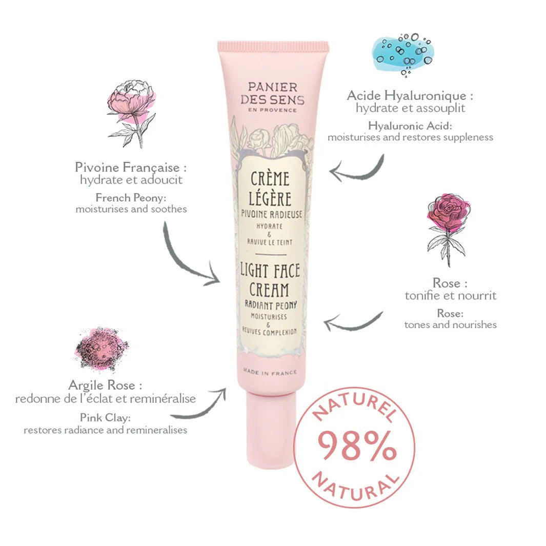 Panier Des Sens Light Face Cream – Radiant Peony 40ml