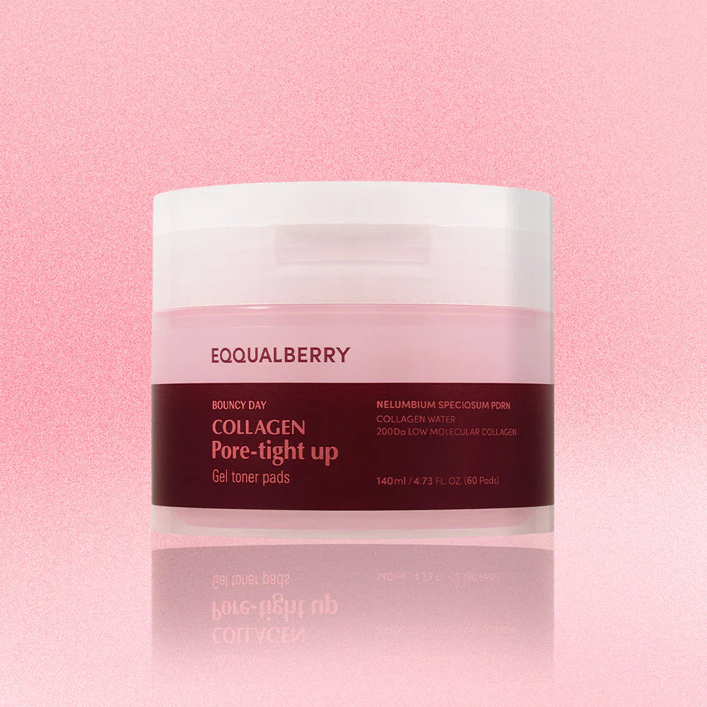 EQQUALBERRY COLLAGEN PORE-TIGHT UP GEL TONER PADS 140ML/60PADS