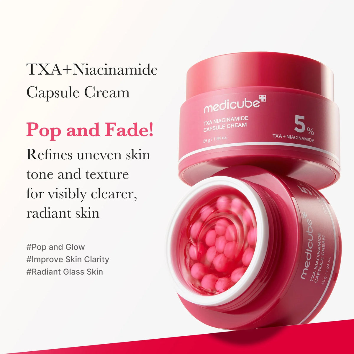 Medicube TXA Niacinamide Capsule 5% Cream 55g for Brighten & Hydrate.