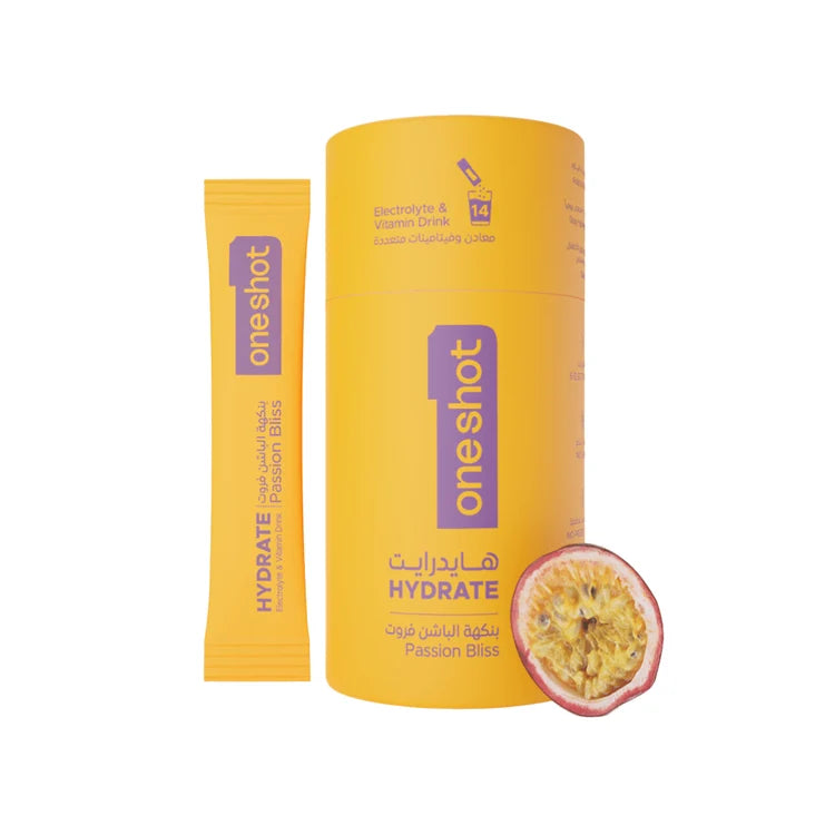 Oneshot Hydrate Electrolyte & Vitamin Drink Mix Passion Bliss (14 Sticks)