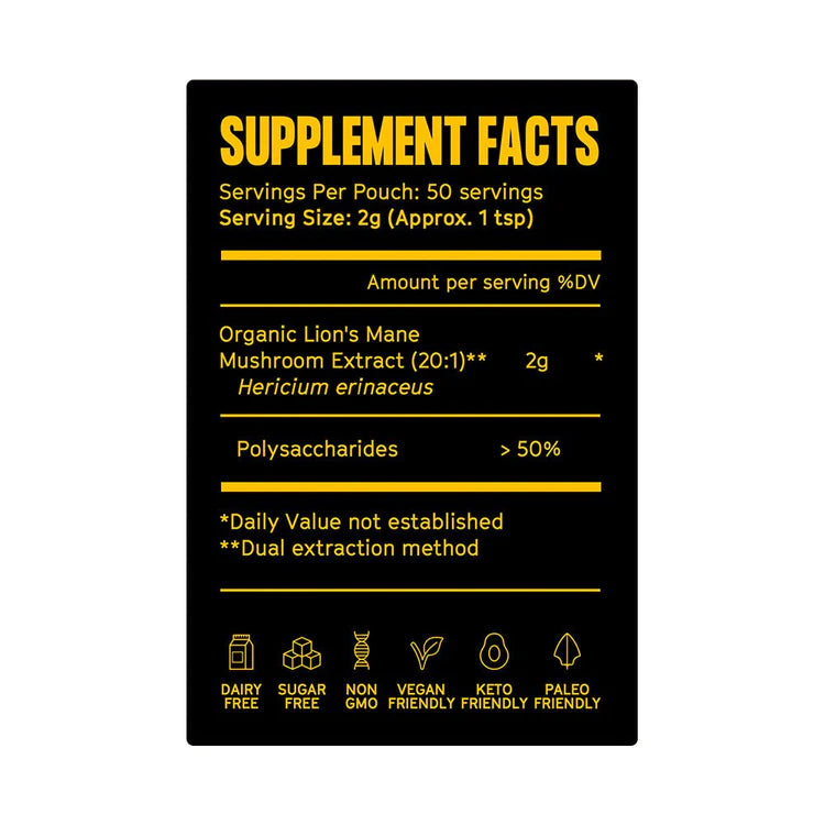 Pure Filth Lion's Mane Mushroom Extract Powder 100g