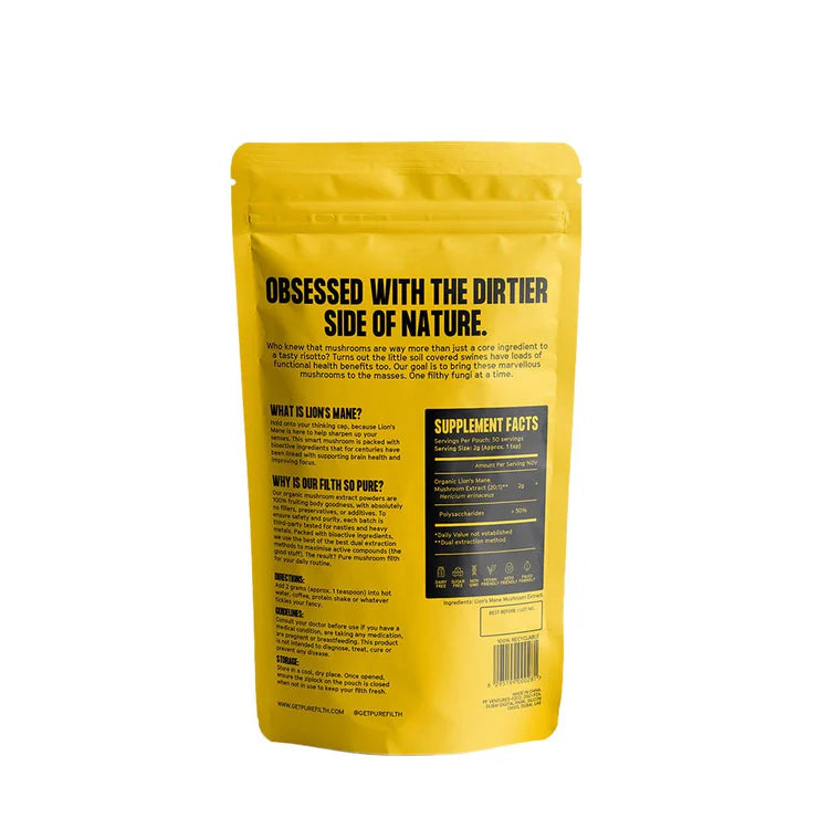 Pure Filth Lion's Mane Mushroom Extract Powder 100g